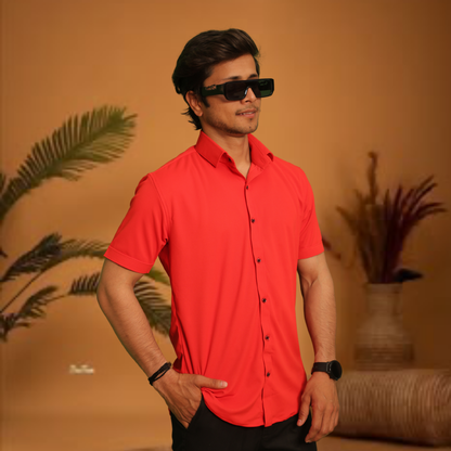 Bold Statement Short Sleeve Button-Down Shirt