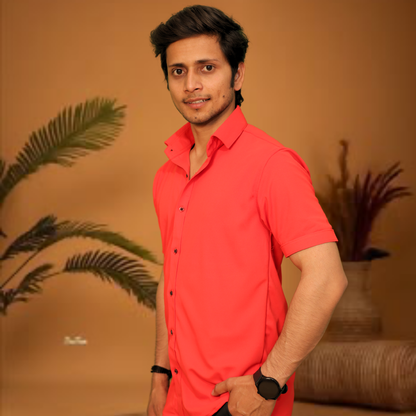 Bold Statement Short Sleeve Button-Down Shirt