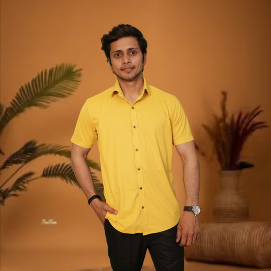 Vibrant Short Sleeve Summer Button-Down Shirt