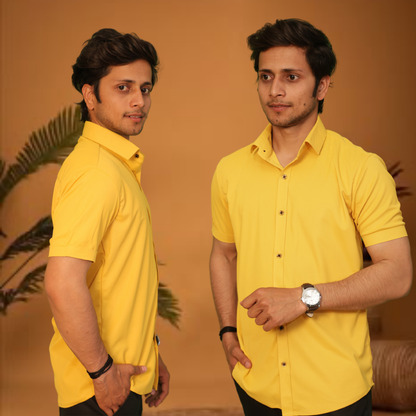 Vibrant Short Sleeve Summer Button-Down Shirt