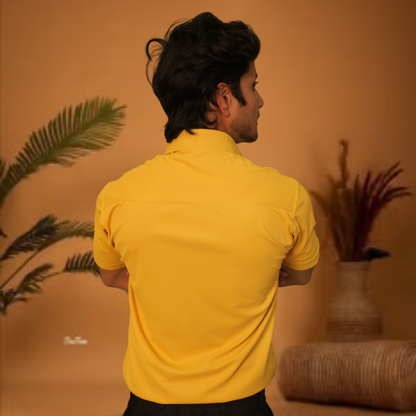 Vibrant Short Sleeve Summer Button-Down Shirt