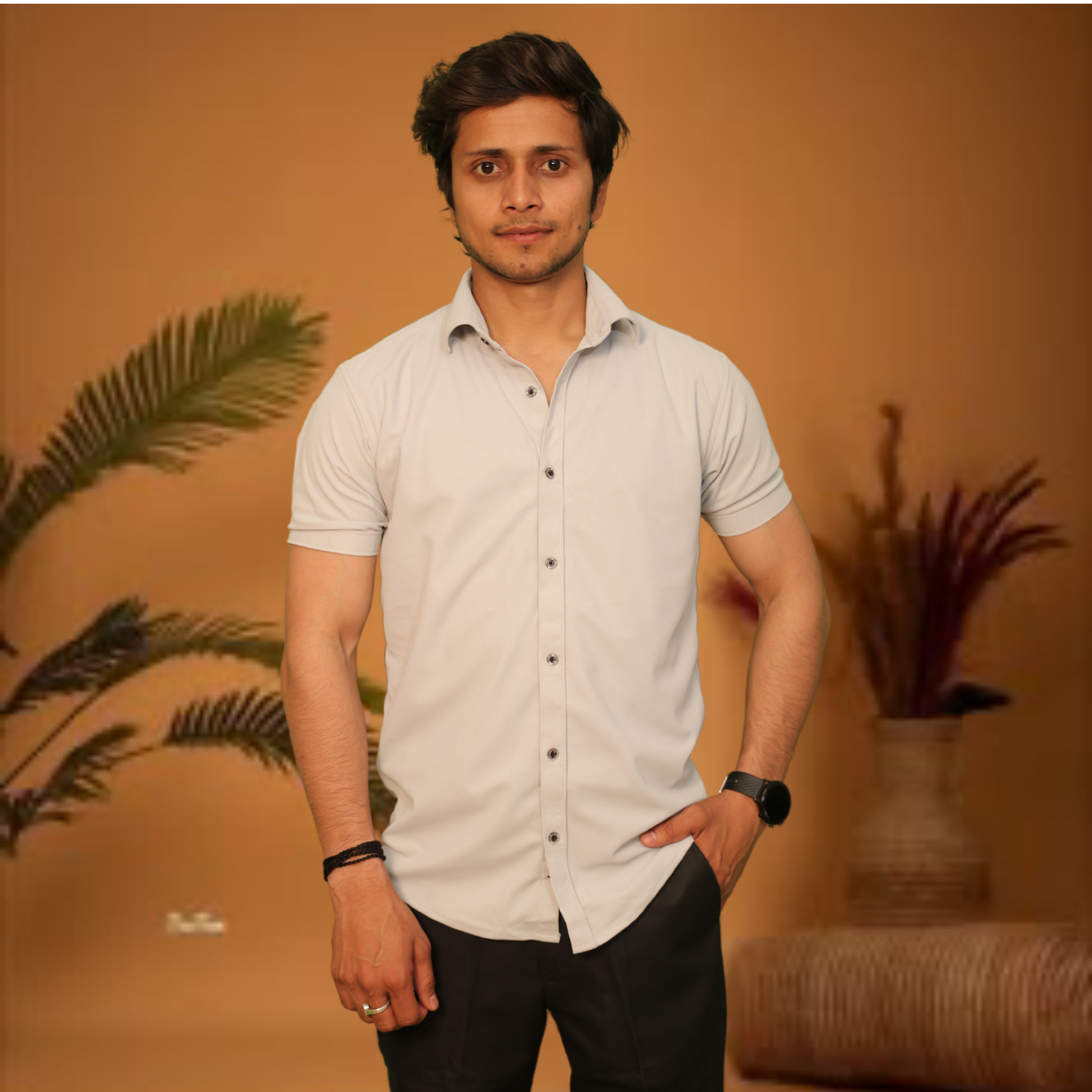 Premium Short Sleeve Button-Down Casual Shirt