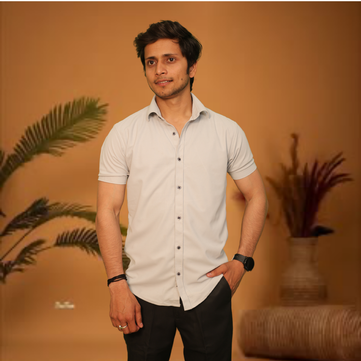 Premium Short Sleeve Button-Down Casual Shirt