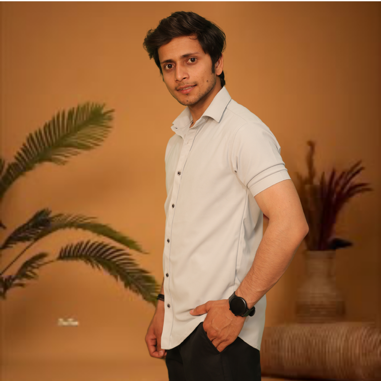 Premium Short Sleeve Button-Down Casual Shirt