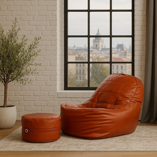 LABEL NJ BEAN BAG CHAIR WITH FOOTSTOOL